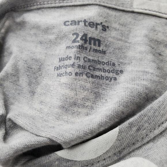 Carter's Toddler Gray and White Polka Dot 1 Piece Outfit 24 Months New‎ - Picture 3 of 5